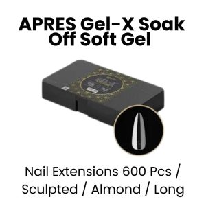 APRES Gel - X Soak Off Soft Gel Nail Extensions 600 Pcs - Sculpted -Almond - Long