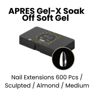 APRES Gel - X Soak Off Soft Gel Nail Extensions 600 Pcs - Sculpted -Almond - Medium