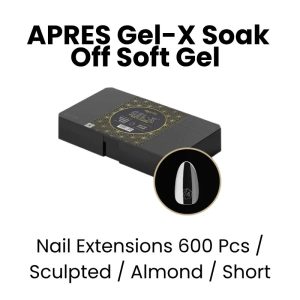 APRES Gel - X Soak Off Soft Gel Nail Extensions 600 Pcs - Sculpted -Almond - Short