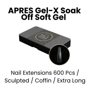APRES Gel - X Soak Off Soft Gel Nail Extensions 600 Pcs - Sculpted -Coffin - Extra Long