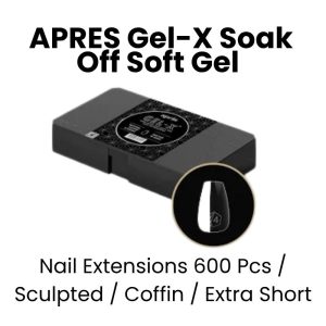APRES Gel - X Soak Off Soft Gel Nail Extensions 600 Pcs - Sculpted -Coffin - Extra Short