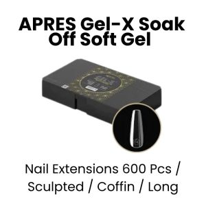 APRES Gel - X Soak Off Soft Gel Nail Extensions 600 Pcs - Sculpted -Coffin - Long