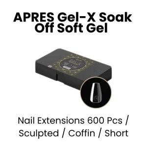 APRES Gel - X Soak Off Soft Gel Nail Extensions 600 Pcs - Sculpted -Coffin - Short