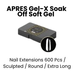 APRES Gel - X Soak Off Soft Gel Nail Extensions 600 Pcs - Sculpted -Round - Extra Long