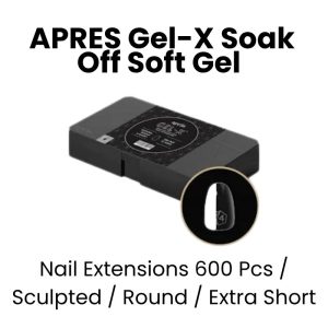 APRES Gel - X Soak Off Soft Gel Nail Extensions 600 Pcs - Sculpted -Round - Extra Short
