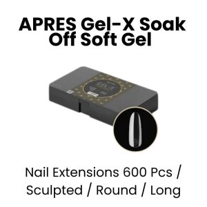 APRES Gel - X Soak Off Soft Gel Nail Extensions 600 Pcs - Sculpted -Round - Long