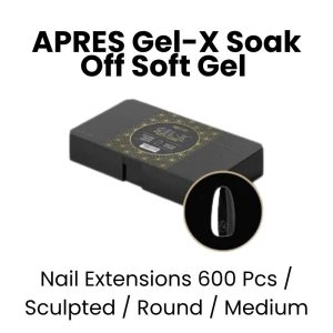 APRES Gel - X Soak Off Soft Gel Nail Extensions 600 Pcs - Sculpted -Round - Medium