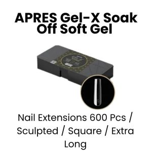 APRES Gel - X Soak Off Soft Gel Nail Extensions 600 Pcs - Natural -Square - Extra Long