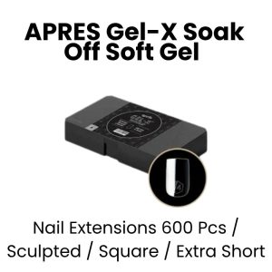 APRES Gel - X Soak Off Soft Gel Nail Extensions 600 Pcs - Sculpted -Square - Extra Short