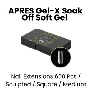APRES Gel - X Soak Off Soft Gel Nail Extensions 600 Pcs - Sculpted -Square - Medium