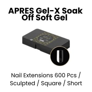 APRES Gel - X Soak Off Soft Gel Nail Extensions 600 Pcs - Sculpted -Square - Short