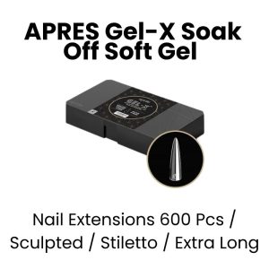 APRES Gel - X Soak Off Soft Gel Nail Extensions 600 Pcs - Sculpted -Stiletto - Extra Long