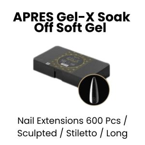 APRES Gel - X Soak Off Soft Gel Nail Extensions 600 Pcs - Sculpted -Stiletto - Long