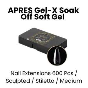 APRES Gel - X Soak Off Soft Gel Nail Extensions 600 Pcs - Sculpted -Stiletto - Medium