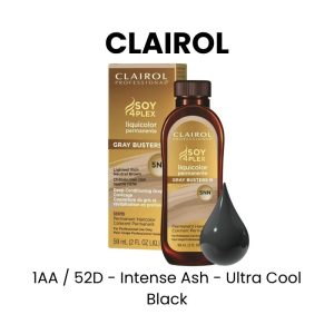 CLAIROL Soy 4Plex Liquid Color Permanent Hair Color, 2oz - 1AA / 52D - Intense Ash - Ultra Cool Black