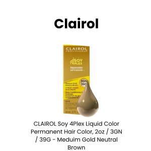 CLAIROL Soy 4Plex Liquid Color Permanent Hair Color, 2oz - 3RN / 56R - Medium Red Neutral Brown