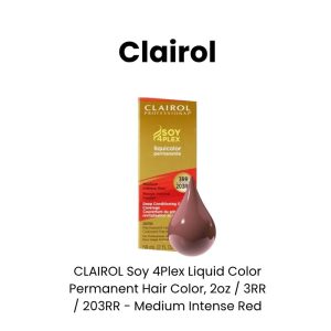 CLAIROL Soy 4Plex Liquid Color Permanent Hair Color, 2oz - 3RR / 203RR - Medium Intense Red