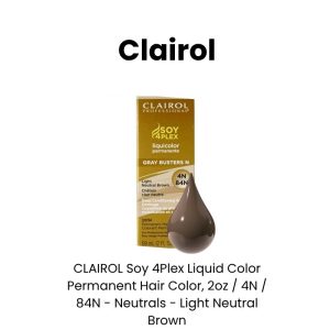 CLAIROL Soy 4Plex Liquid Color Permanent Hair Color, 2oz - 2N / 82N - Neutrals - Dark Neutral Brown