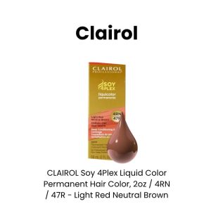 CLAIROL Soy 4Plex Liquid Color Permanent Hair Color, 2oz - 5RN / 75R - Lightest Red Neutral Brown