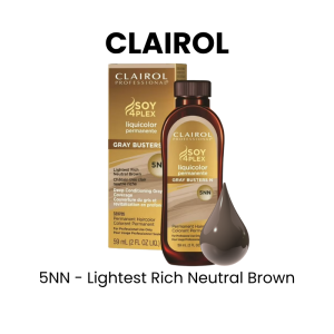 CLAIROL Soy 4Plex Permanent Cream Hair Color, 2oz - 5NN Lightest Rich Neutral Brown, 2 oz