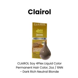CLAIROL Soy 4Plex Liquid Color Permanent Hair Color, 2oz - 6NN - Dark Rich Neutral Blonde