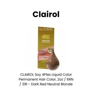 CLAIROL Soy 4Plex Permanent Cream Hair Color, 2oz - 6RN Dark Red Neutral Blonde, 2 oz