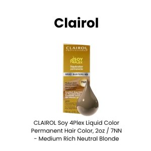 CLAIROL Soy 4Plex Liquid Color Permanent Hair Color, 2oz - 7NN - Medium Rich Neutral Blonde