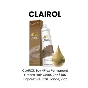 CLAIROL Soy 4Plex Permanent Cream Hair Color, 2oz - 10G Lightest Golden Blonde, 2 oz