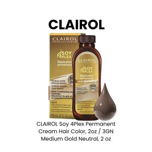 CLAIROL Soy 4Plex Permanent Cream Hair Color, 2oz - 12GN High Lift Gold Neutral, 2 oz
