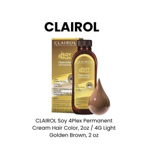 CLAIROL Soy 4Plex Permanent Cream Hair Color, 2oz - 4G Light Golden Brown, 2 oz