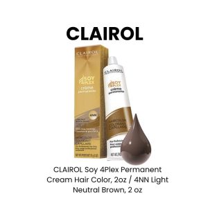 CLAIROL Soy 4Plex Permanent Cream Hair Color, 2oz - 4RN Light Red Neutral Brown, 2 oz