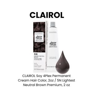 CLAIROL Soy 4Plex Permanent Cream Hair Color, 2oz - 6GN Lightest Gold Neutral Brown, 2 oz