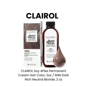 CLAIROL Soy 4Plex Permanent Cream Hair Color, 2oz - 6NN Dark Rich Neutral Blonde, 2 oz