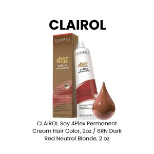 CLAIROL Soy 4Plex Permanent Cream Hair Color, 2oz - 4GN Light Golden Neutral Brown, 2 oz