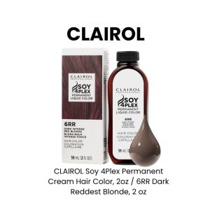 CLAIROL Soy 4Plex Permanent Cream Hair Color, 2oz - 6RR Dark Reddest Blonde, 2 oz