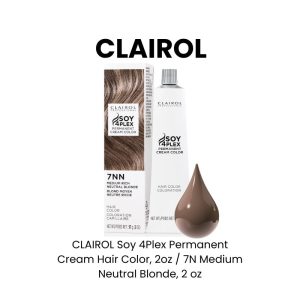 CLAIROL Soy 4Plex Permanent Cream Hair Color, 2oz - 7N Medium Neutral Blonde, 2 oz