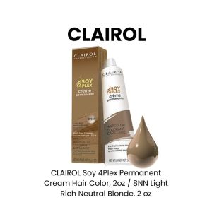 CLAIROL Soy 4Plex Permanent Cream Hair Color, 2oz - 4NN Light Neutral Brown, 2 oz