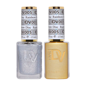 DAISY DND DIVA DUO Gel Mirrorball Collection Swatch Single 1 - Rainbow Disc - 005