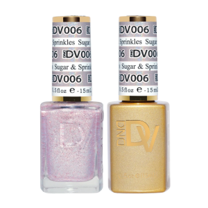 DAISY DND DIVA DUO Gel Mirrorball Collection Swatch Single 1 - Sugar & Sprinkles - 006