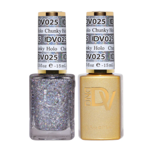 DAISY DND DIVA DUO Gel Mirrorball Collection Swatch Single 1 - Chunky Holo - 025