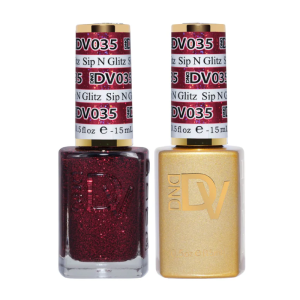 DAISY DND DIVA DUO Gel Mirrorball Collection Swatch Single 1 - Sip N Glitz - 035