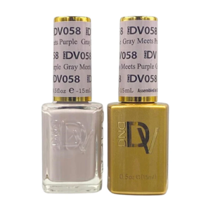 DAISY DND DIVA DUO Gel Polish Matching Lacquer - Gray Meets Purple - 058