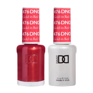 DAISY DND Gel Polish Duo, Color Swatches Set - Gold In Red - 476