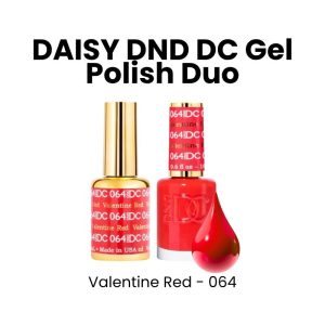 DAISY DND DC Gel Polish Duo, 0.6oz - Valentine Red - 064