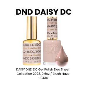 DAISY DND DC Gel Polish Duo Sheer Collection 2023, 0.6oz - Barely There - 2449