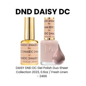DAISY DND DC Gel Polish Duo Sheer Collection 2023, 0.6oz - Fresh Linen - 2466