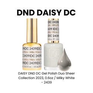 DAISY DND DC Gel Polish Duo Sheer Collection 2023, 0.6oz - Milky White - 2439