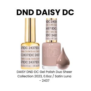 DAISY DND DC Gel Polish Duo Sheer Collection 2023, 0.6oz - Satin Luna - 2437