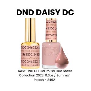 DAISY DND DC Gel Polish Duo Sheer Collection 2023, 0.6oz - Summa' Peach - 2462