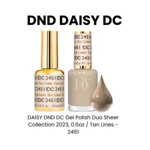 DAISY DND DC Gel Polish Duo Sheer Collection 2023, 0.6oz - Tan Lines - 2451